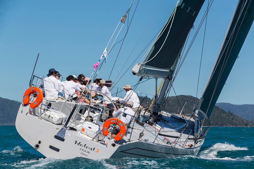 Helsal 3 crew settle in for an upwind leg - 2017 Airlie Beach Race Week © Andrea Francolini / ABRW